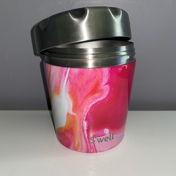 S'WELL Ice Cream Pint Chiller Stainless Steel Cooler Tumbler Rose Agate - Picture 1 of 12